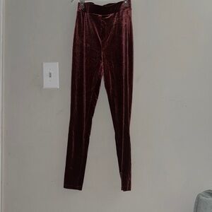 Forever 21 Deep Red Velvet Skinny Pants